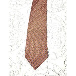 Brooks Brothers Classic Necktie in Orange w/Light Blue Equestrian Bit Print /EUC